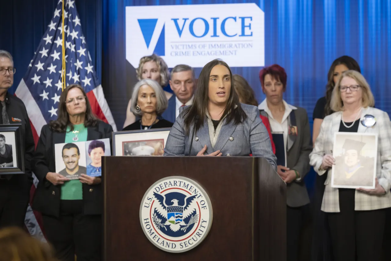 DHS Secretary Kristi Noem Announces VOICE at ICE HQ (016) Image: DHS Secretary Kristi Noem Announces VOICE at ICE HQ (016)