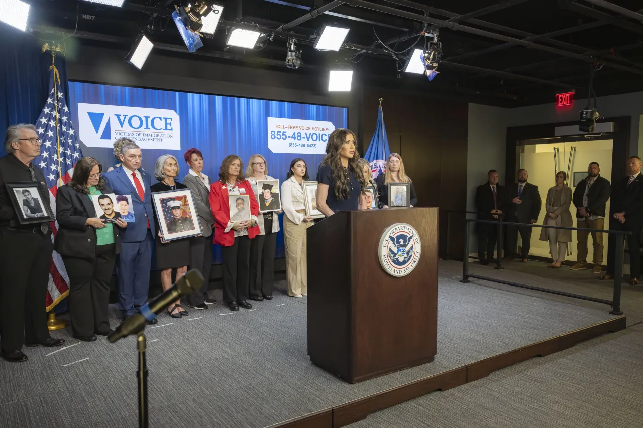 DHS Secretary Kristi Noem Announces VOICE at ICE HQ (020) Image: DHS Secretary Kristi Noem Announces VOICE at ICE HQ (020)