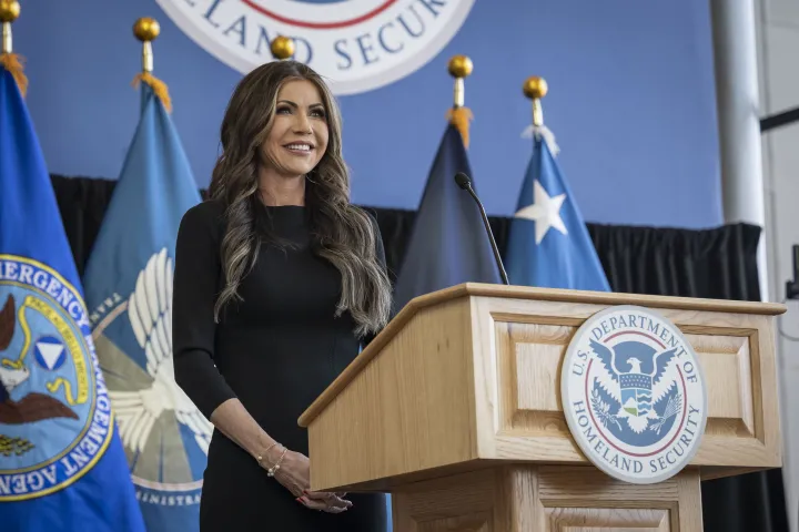 Cover photo for the collection "DHS Secretary Kristi Noem Attends Welcome Ceremony at USCG Headquarters"