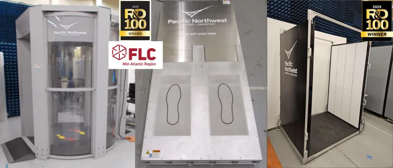 Three Advanced Imaging Technology systems along with logos for the R&D 100 Awards and the Federal Laboratory Consortium.