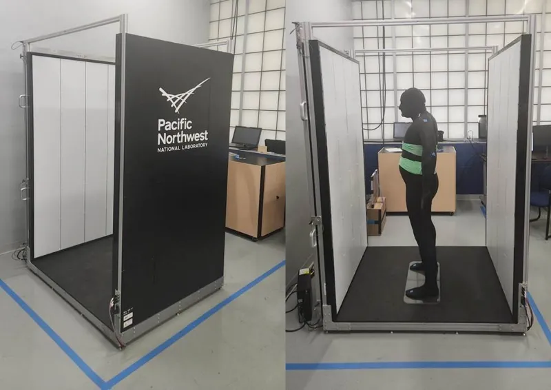 Real-Time Advanced Imaging Technology panels are tested with a mannequin at TSL. Pacific Northwest National Laboratory.