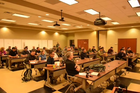 Attendees in a National Center for Explosives Training and Research Classroom