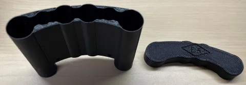 3D-printed helmet-mounted battery holders