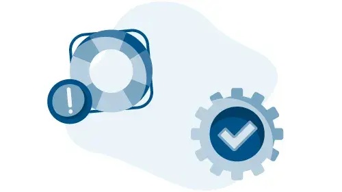 Life bouy with an alert notification and verified service