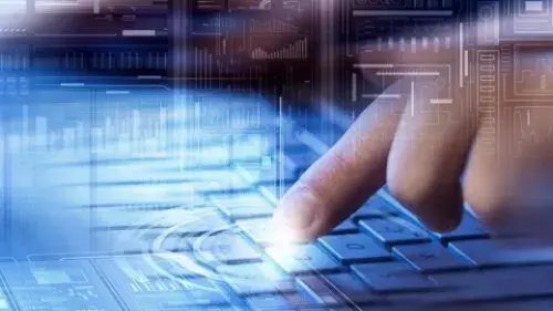 Finger typing on a keyboard