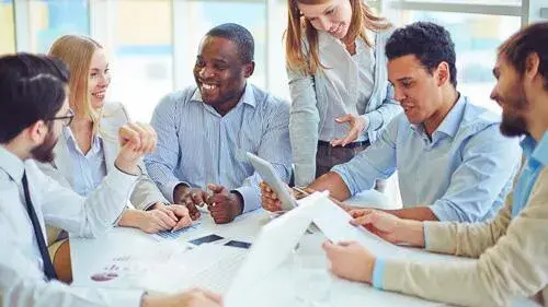 Image of multiple people conversing
