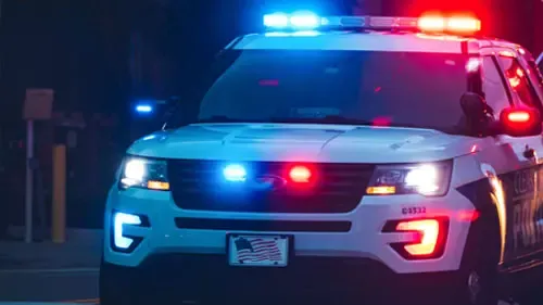 Police Car with Lights Flashing