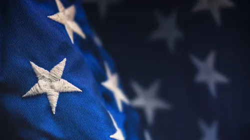 Closeup of an American flag