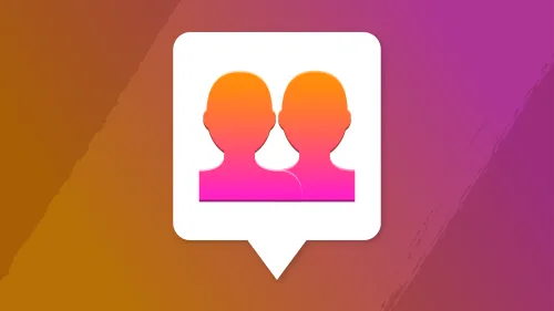Pink and Orange Image with Text Bubble