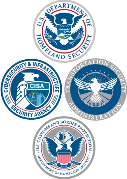 Images of DHS logos and seals
