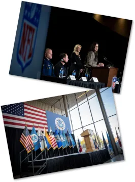 Images of speeches and locations supported by OPA speechwriters