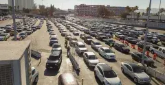 Traffic at a border patrol check point
