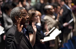 Citizenship ceremony. (Photo Barry Bahler)